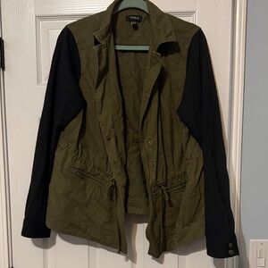 torrid Olive & Black Drawstring Utility Jacket